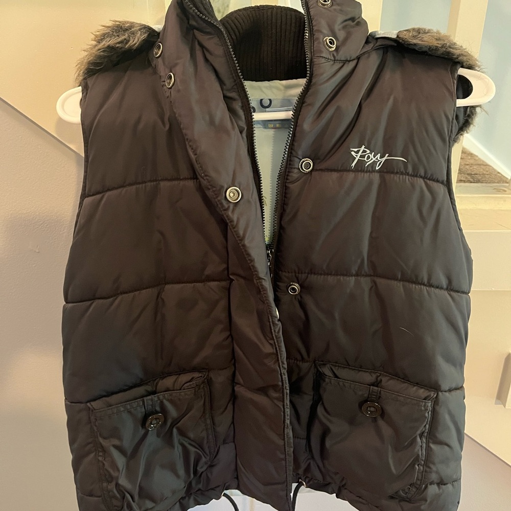 Roxy puffer vest with hood